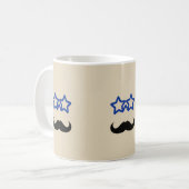 Blue Stars und Black Mustache Kaffeetasse (Vorderseite Links)