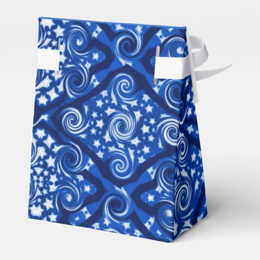 Blue Stars und Wirbel Muster-Vorzugbox Geschenkschachtel (Rückseite)