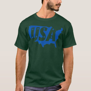 Blue Stars USA Vereinigte Staaten Karte Liebe Amer T-Shirt
