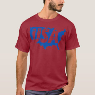 Blue Stars USA Vereinigte Staaten Karte Liebe Amer T-Shirt