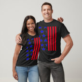 Blue Stars Vertical Stripes Patriotic T - Shirt (Unisex)
