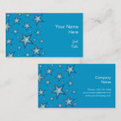 Blue Stars Visitenkarte - blau (Vorne/Hinten)