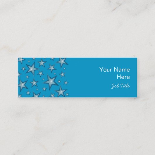 Blue Stars Visitenkartenseite auf weißer Seite Mini Visitenkarte (Vorderseite)