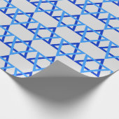 Blue Stars von David Happy Hanukkah Wrapping Paper Geschenkpapier (Ecke)