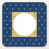 Blue Stars Weihnachts-Party Rechteckiger Pappuntersetzer (Vorderseite)