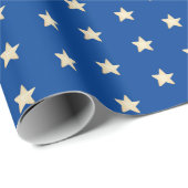 Blue-Stars Weihnachtswrapping Paper Geschenkpapier (Rolleneckpunkt)