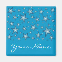 Blue Stars "Your Name" Kühlschrankmagnet blau