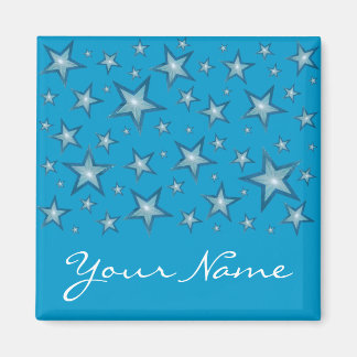 Blue Stars "Your Name" Kühlschrankmagnet blau