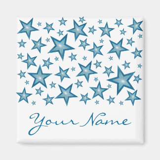 Blue Stars "Your Name" Kühlschrankmagnet Weiß