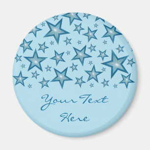 Blue Stars "Your Text" Kühlschrankmagnet blassrosa
