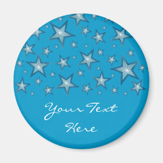 Blue Stars "Your Text" Kühlschrankmagnet blau