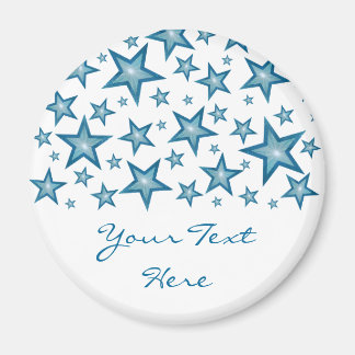 Blue Stars "Your Text" Kühlschrankmagnet weiß