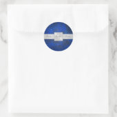 Blue Stated Glass Monogram Wedcker Runder Aufkleber (Tasche)