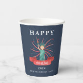 Blue Statue of Liberty Blue 4. Juli Pappbecher (Rückseite)