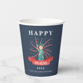 Blue Statue of Liberty Blue 4. Juli Pappbecher