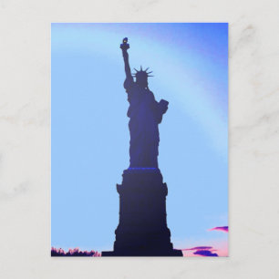 Blue Statue of Liberty Silhouette Post Cards Postkarte