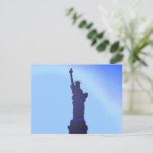 Blue Statue of Liberty Silhouette Post Cards Postkarte (Stehend Vorderseite)