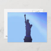 Blue Statue of Liberty Silhouette Post Cards Postkarte (Vorne/Hinten)