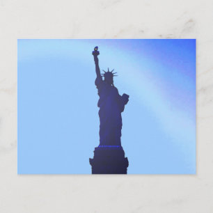 Blue Statue of Liberty Silhouette Post Cards Postkarte
