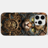 Blue Steampunk Cat AI art iPhone 15 Pro Max Case (Rückseite (Horizontal))