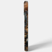 Blue Steampunk Cat AI art iPhone 15 Pro Max Case (Rückseite / Links)