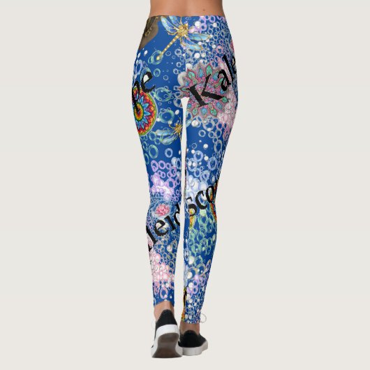 Blue Steampunk Dragonfly Leggings (Rückseite)