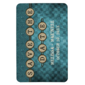 Blue Steampunk Keys Save the Date Flexi Magnet (Vertikal)