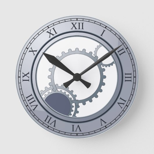 Blue steampunk wall clock runde wanduhr (Vorderseite)