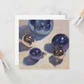 "Blue Steel" Flat Square leere Weihnachtskarte Karte (Vorderseite/Rückseite Beispiel)