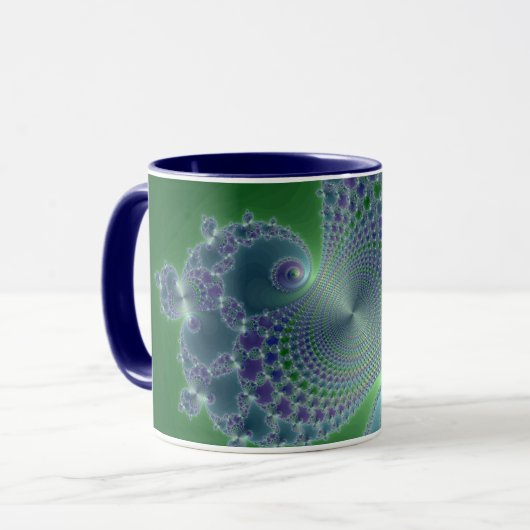 Blue Steel - Fraktal Tasse (Vorderseite Links)