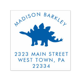 Blue Stegosaurus Dinosaurier Niedlich Kid Rücksend Permastempel