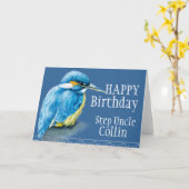 Blue step uncle bird art painted birthday card karte (Gelbe Blume)