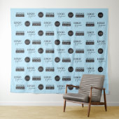 Blue Step und Repeat 3 Company Sponsor-Logos Wandteppich (Beispiel (Horizontal))