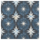 Blue Sternexplosion Googie Pattern Stoff (Nahaufnahme)