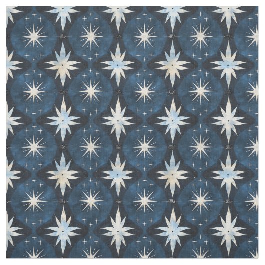 Blue Sternexplosion Googie Pattern Stoff (Muster)