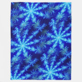 Blue Sternexplosion Mandelbrot Psychedelic Fraktal Fleecedecke (Vorderseite)