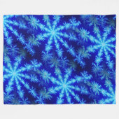 Blue Sternexplosion Mandelbrot Psychedelic Fraktal Fleecedecke (Vorderseite (Horizontal))