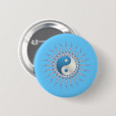 Blue Sternexplosion Yin Yang Button (Vorne & Hinten)