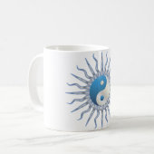Blue Sternexplosion Yin Yang Kaffeetasse (Vorderseite Links)