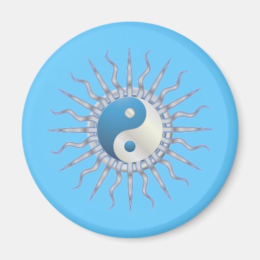 Blue Sternexplosion Yin Yang Magnet (Vorne)