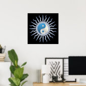Blue Sternexplosion Yin Yang Poster (Heimbüro)