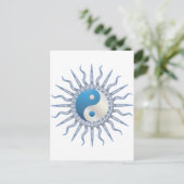 Blue Sternexplosion Yin Yang Postkarte (Stehend Vorderseite)