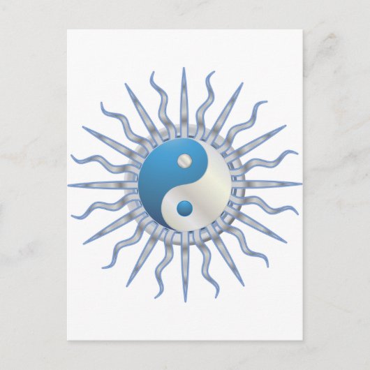 Blue Sternexplosion Yin Yang Postkarte (Vorderseite)