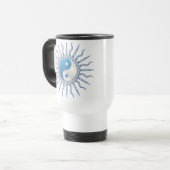 Blue Sternexplosion Yin Yang Reisebecher (Vorderseite Links)