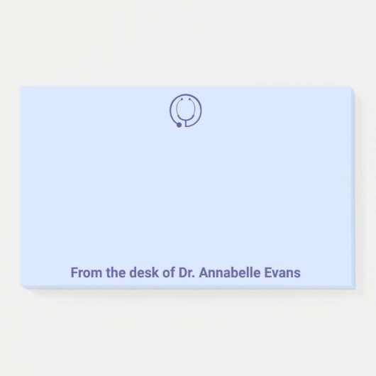 Blue Stethoscope Personalize Post-it Notes Klebezettel (Vorderseite)