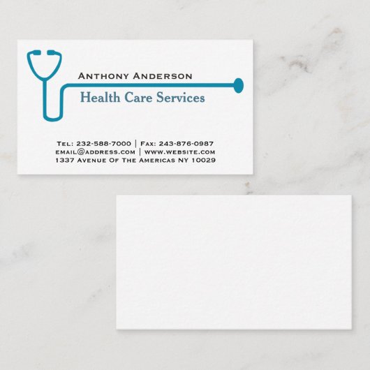 Blue Stethoscope Visitenkarte (Vorne/Hinten)