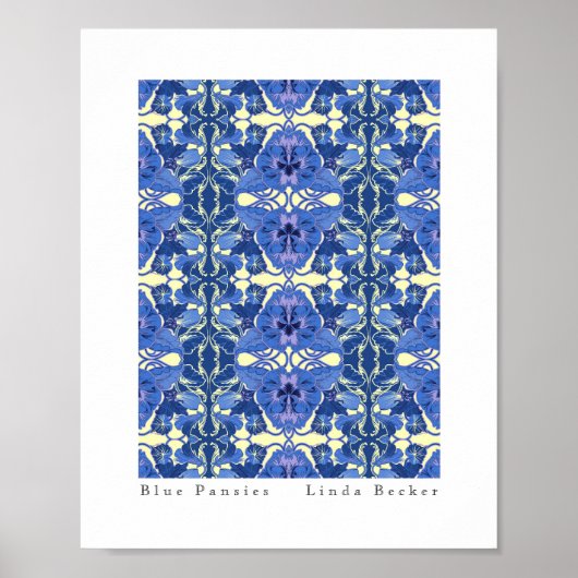 Blue Stiefmütterchen Art von Linda Becker Poster (Vorne)