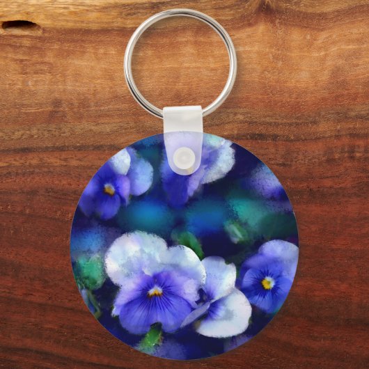 Blue Stiefmütterchen Blumenkohl Schlüsselanhänger (Rückseite)