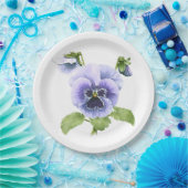 Blue Stiefmütterchen Botanische Art Paper Teller (Party)