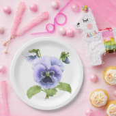 Blue Stiefmütterchen Botanische Art Paper Teller (Party)